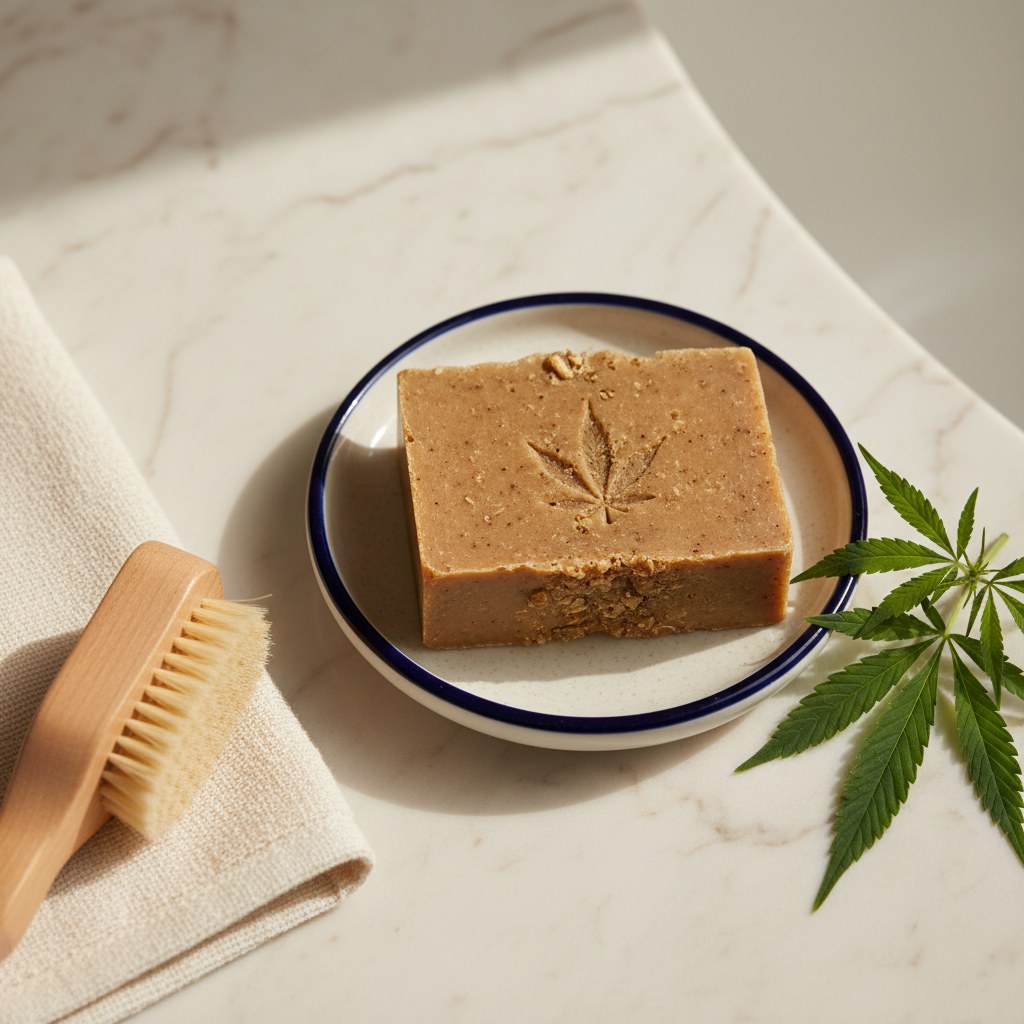 Hemp walnut exfoliating bar lifestyle