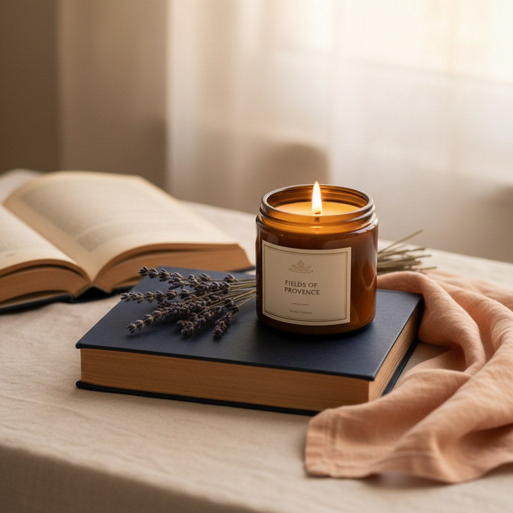 Provence soy candle lifestyle